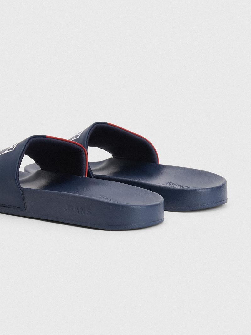 Férfi Tommy Hilfiger Tommys Slide Sötétkék Piros | HU 1428BEX